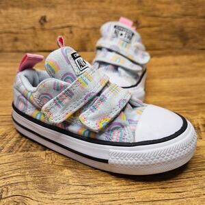 Converse All Stars Rainbow hook loop sneakers size 5 kids
